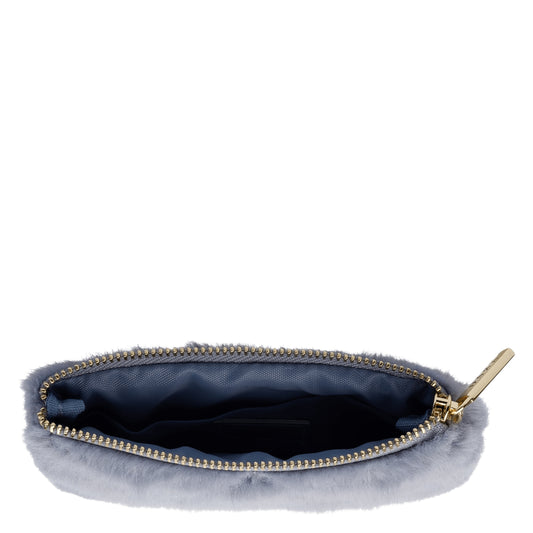 Faux Fur Quilted Mini Pouch