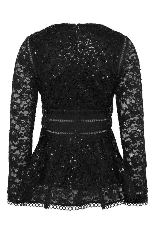Ellie top - Black lace