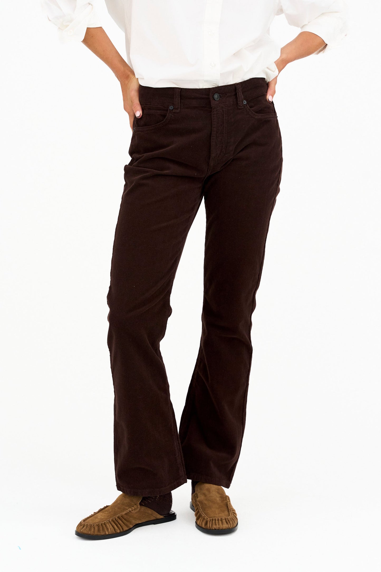 Johanna Kick Flare Baby Cord  - Mørkebrun