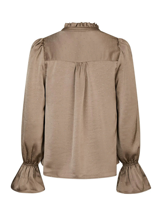 Amara Heavy Sateen Bedaz blouse Dark Taupe