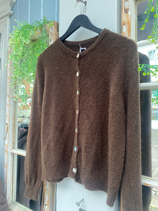 Strikket cardigan Brun