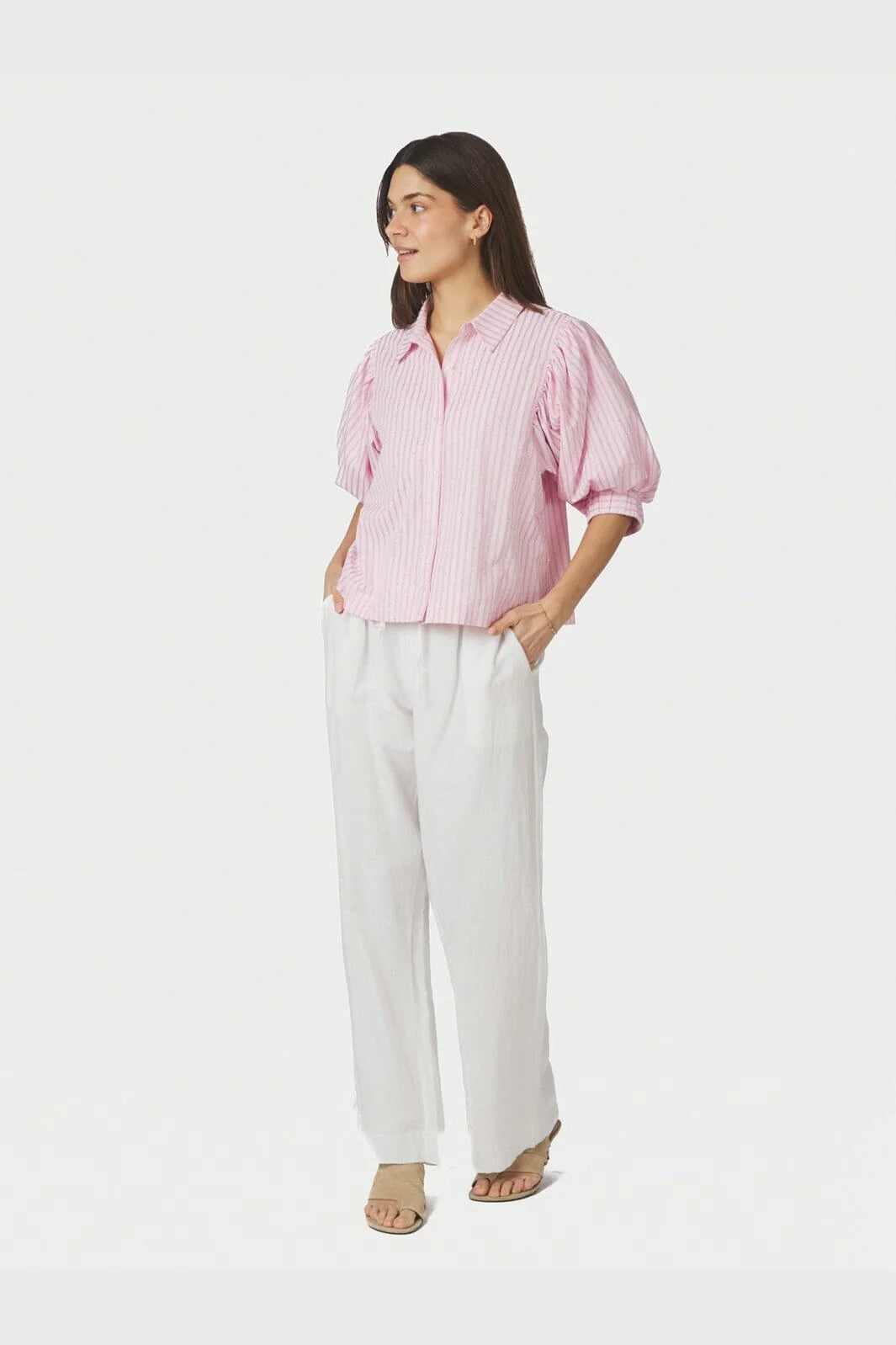 Etta Soft Stripe Stone shirt