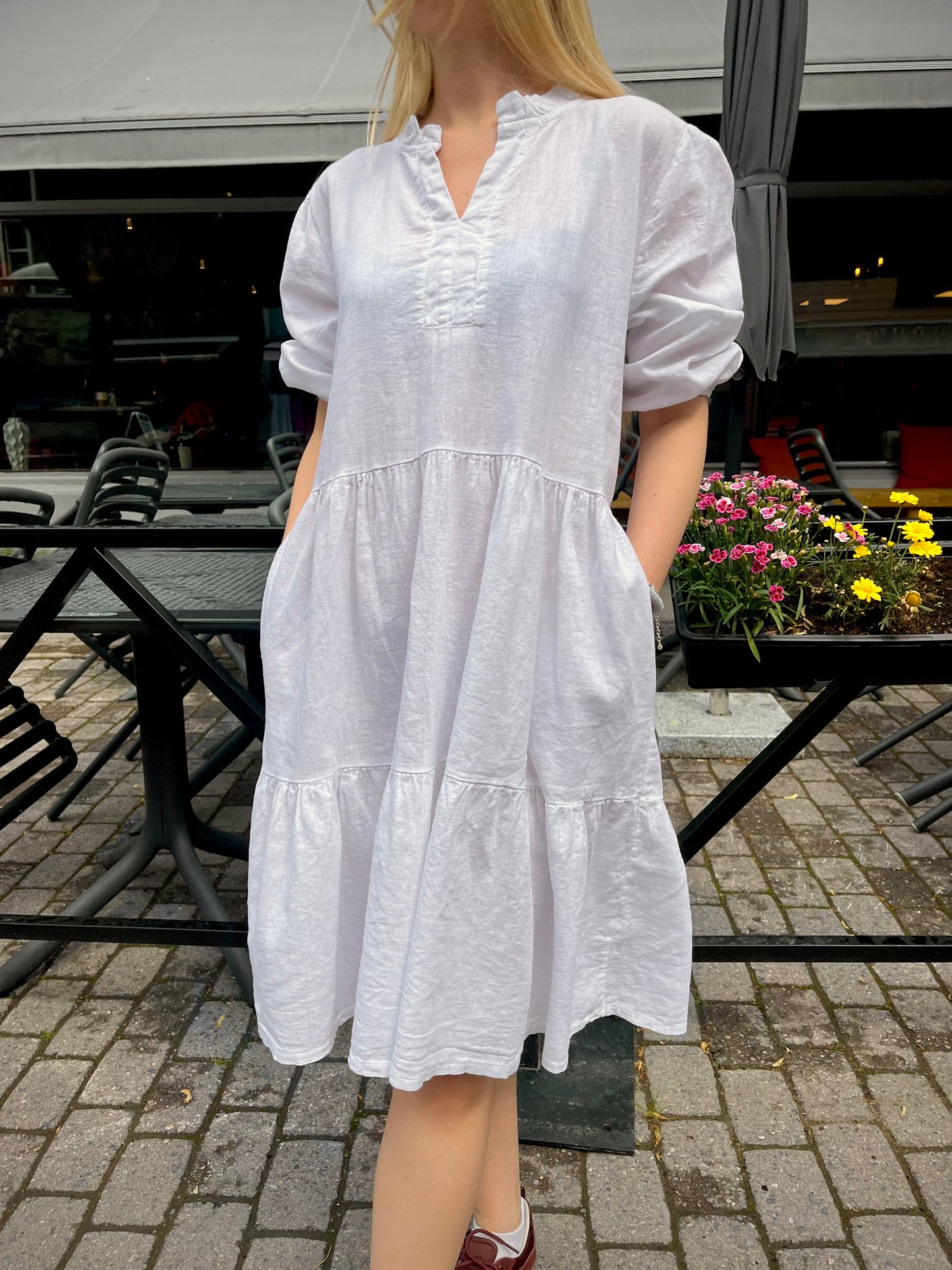 Linen blend summer dress