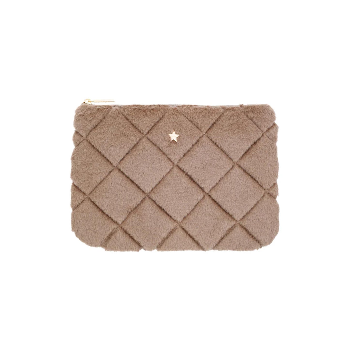 Faux Fur Quilted smal  Pouch