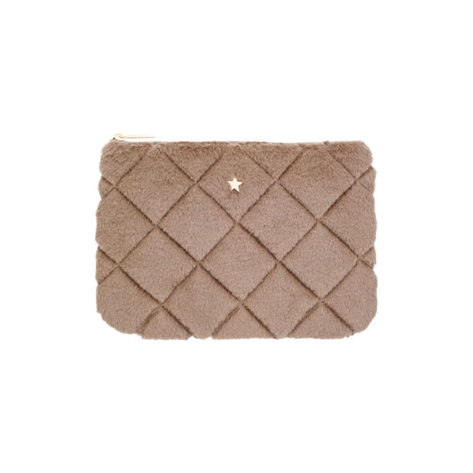 Faux Fur Quilted smal  Pouch
