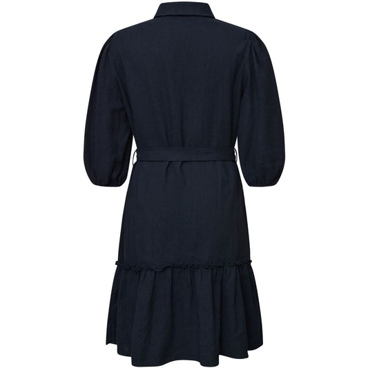 Linen Dress-Navy