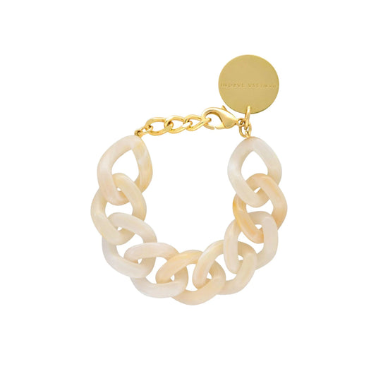 Flat Chain Bracelet-Pearl Marble