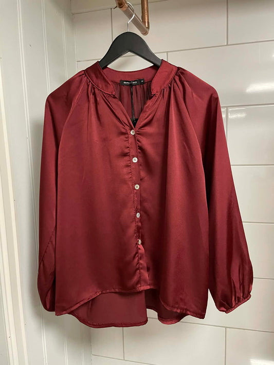 Sateen blouse v-neck