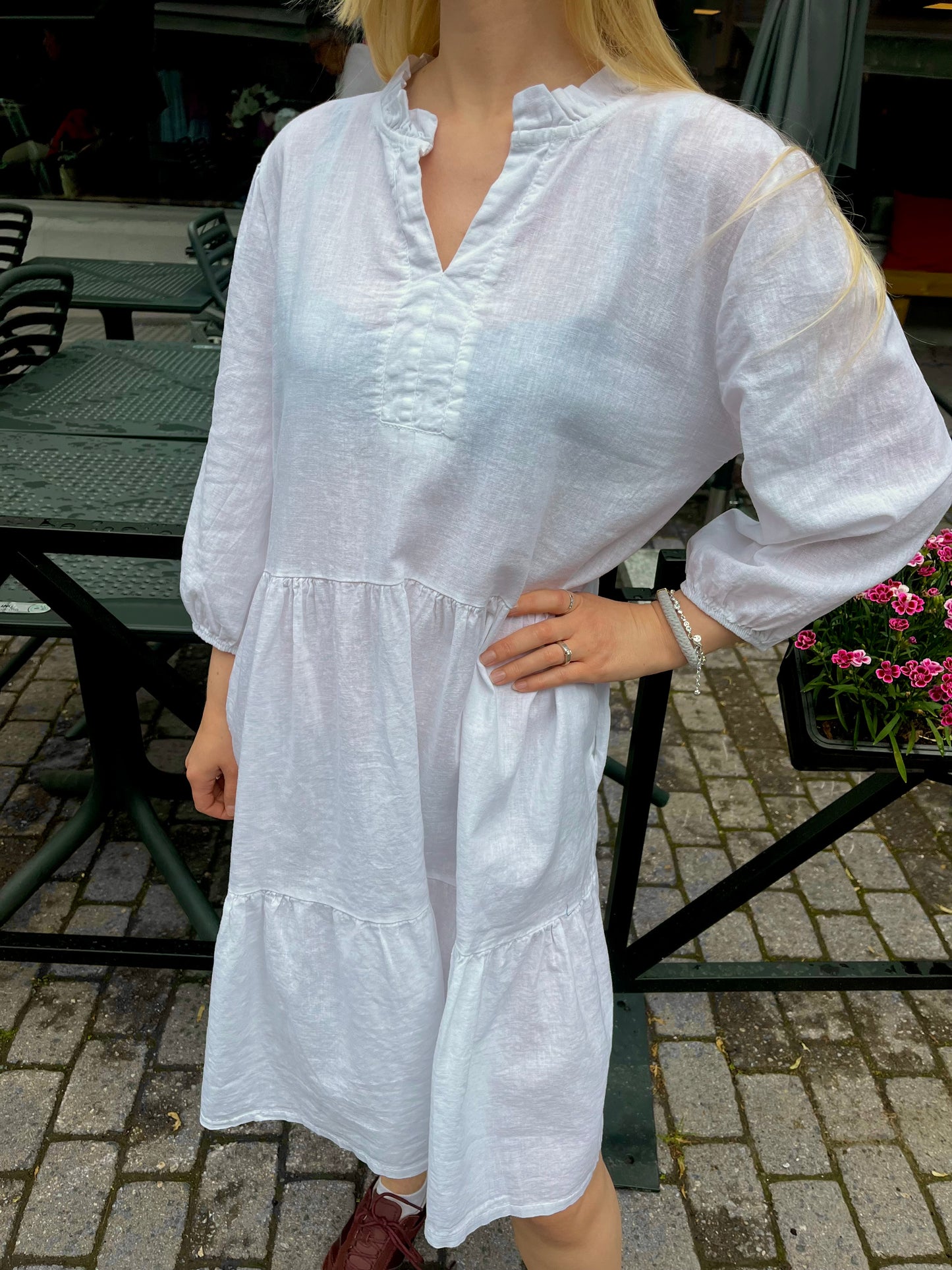 Linen blend summer dress