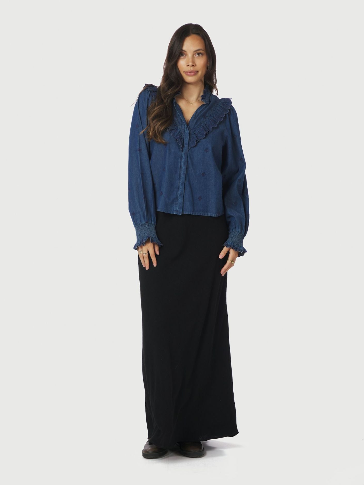 Dega Denim Blouse FORHÅNDSBESTILLING