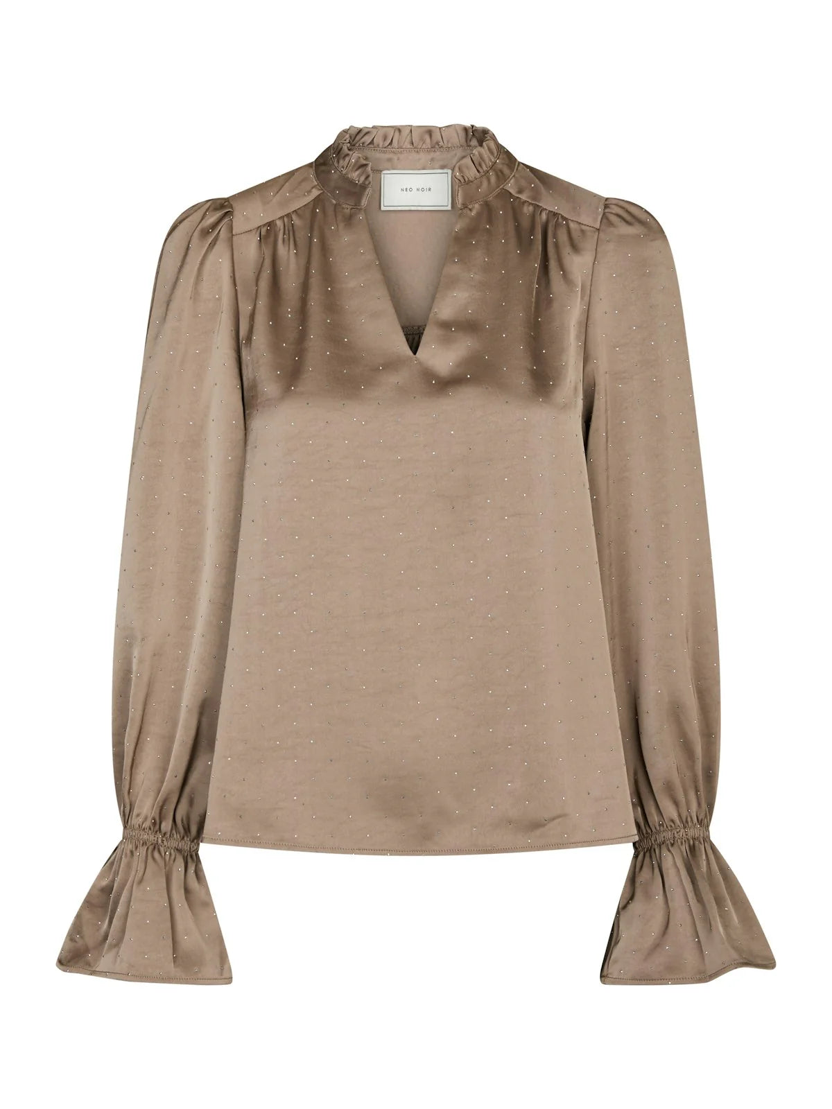 Amara Heavy Sateen Bedaz blouse Dark Taupe