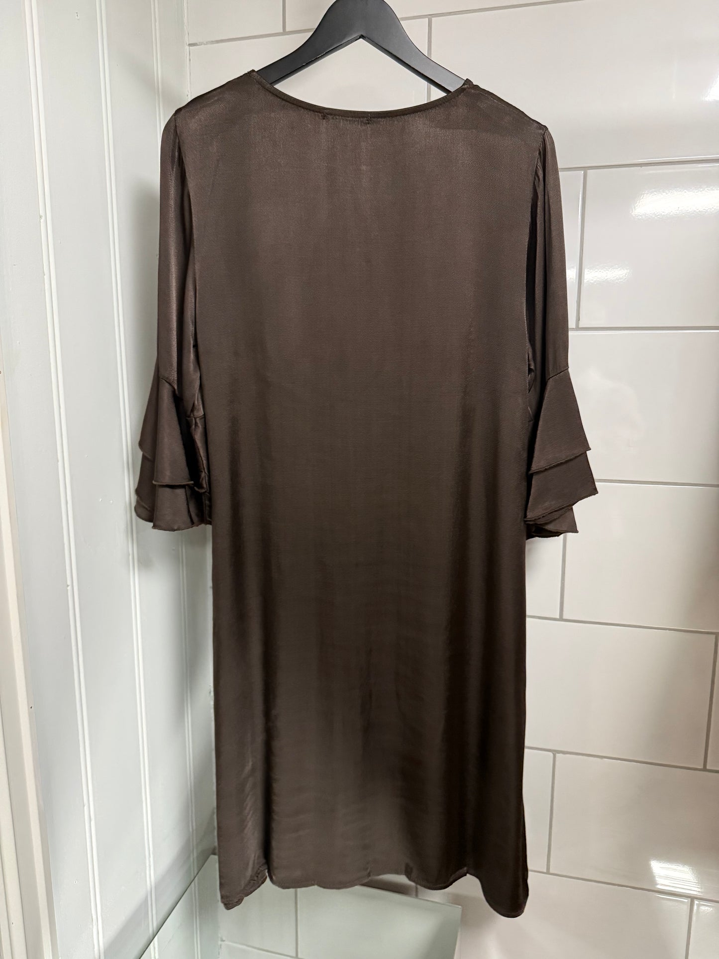 Satin frill dress