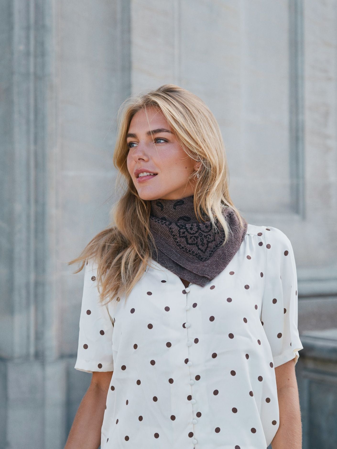 Adelina paisley scarf - Brun