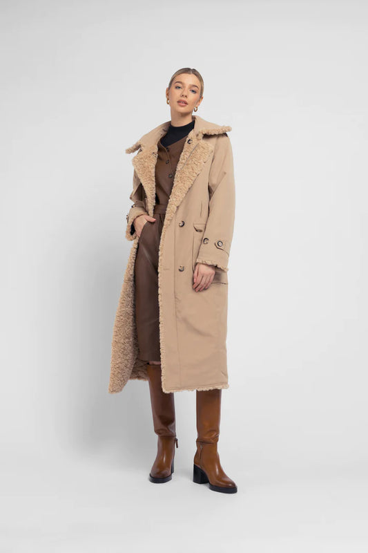 Reversible shower-proof Trench coat Camel