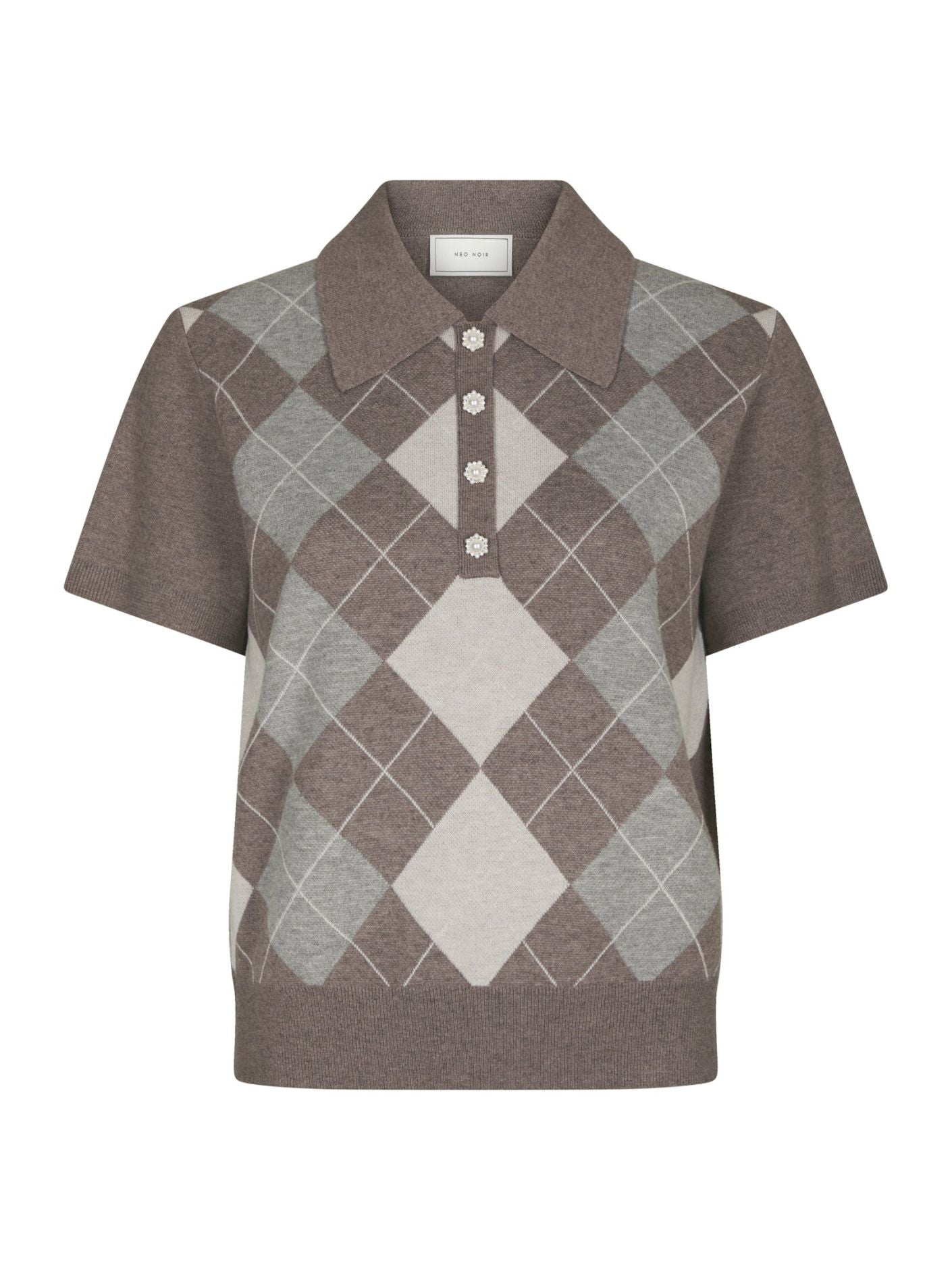 Gia check knit bouse