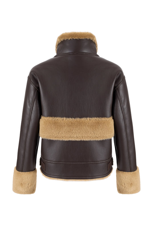 PU Bonded Fur choc/Caramel