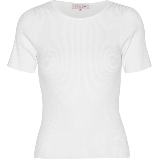 Rib knit short sleeve top