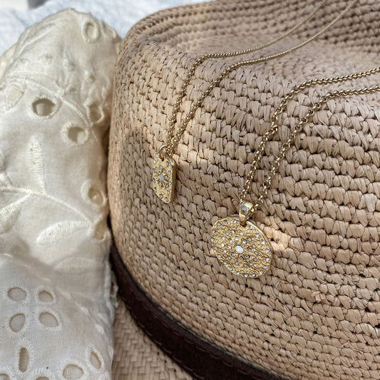 Solstice Gold round necklace