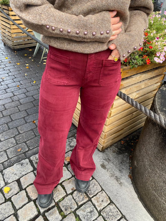 Pockets in front bukse Wine