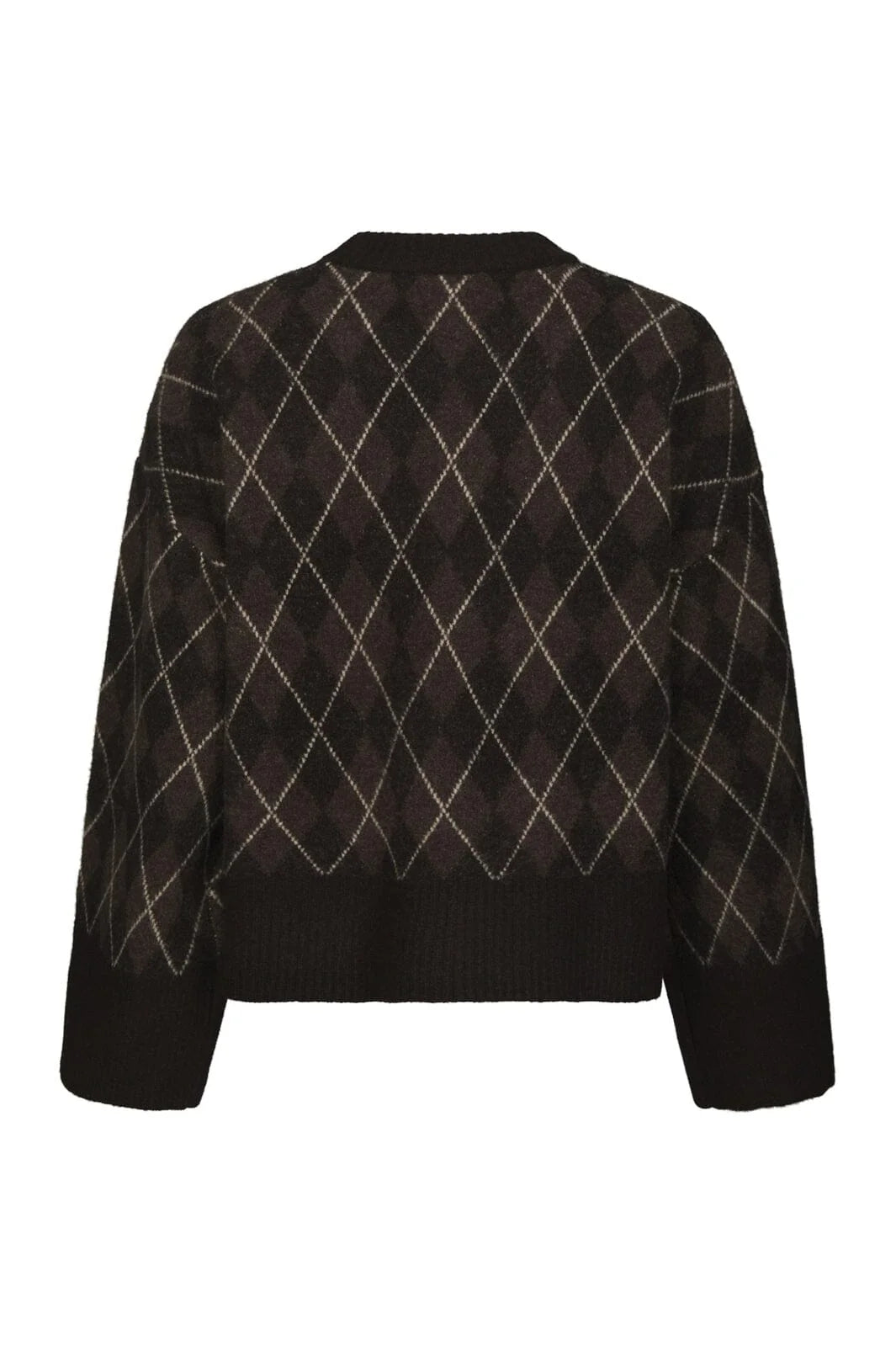 Kick check knit blouse