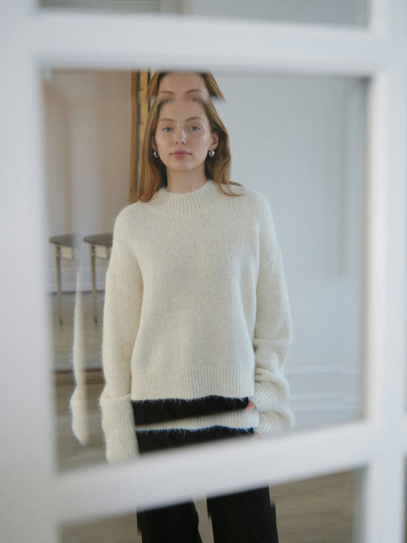 Paulina fluffy knit blouse