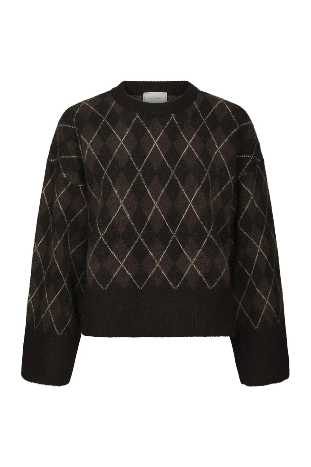 Kick check knit blouse