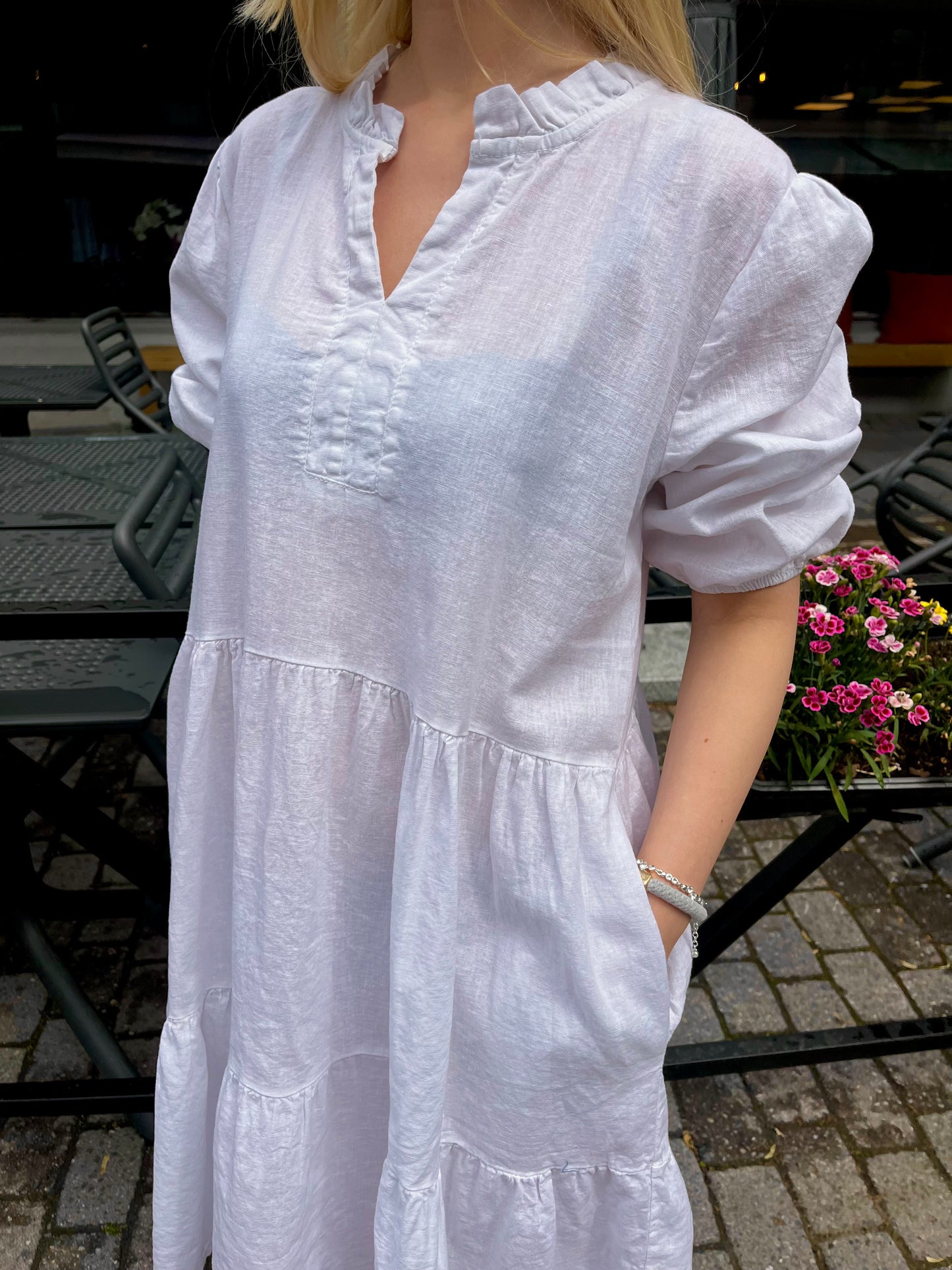 Linen blend summer dress