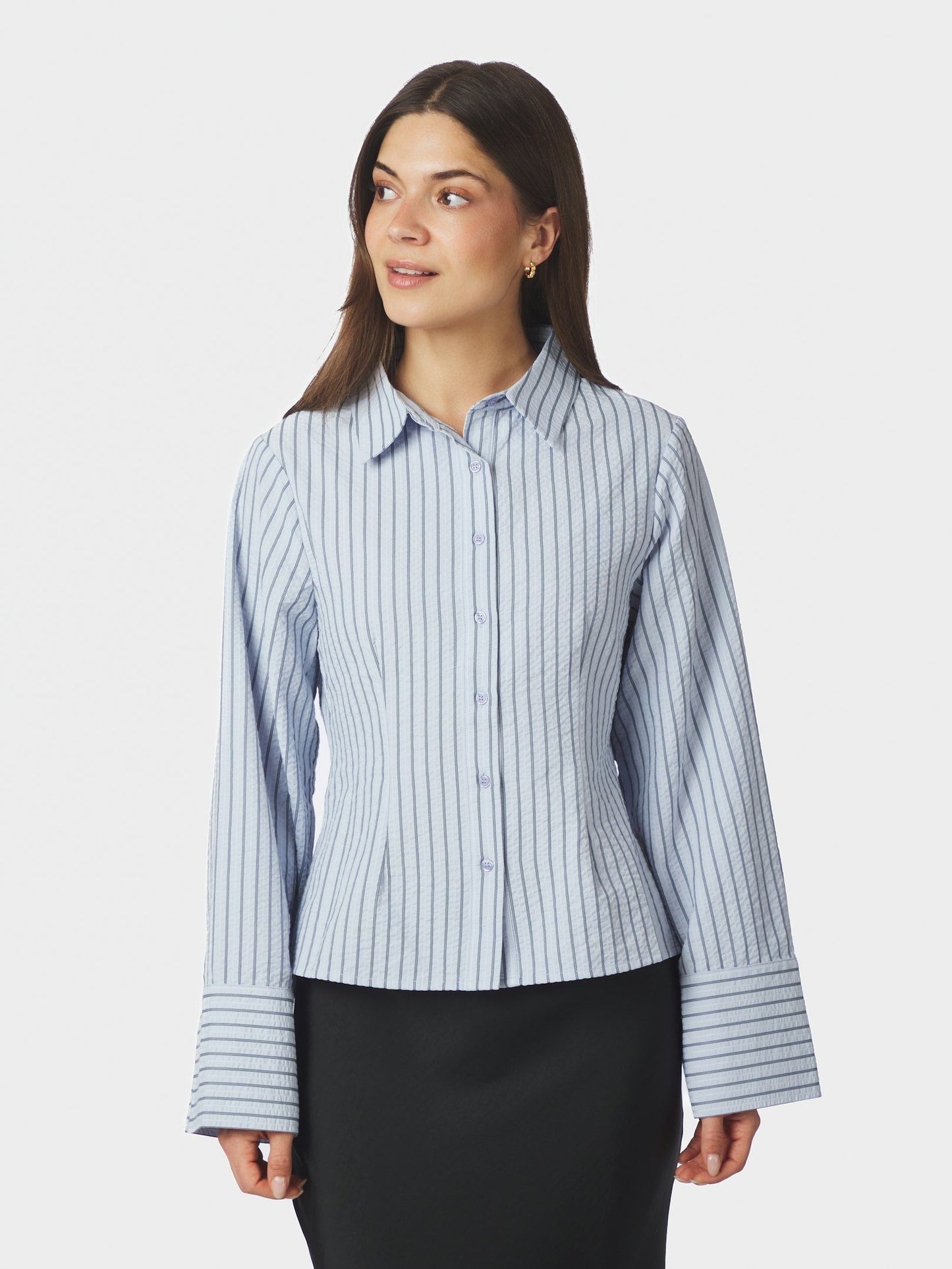 Rosa striped crepe shirt