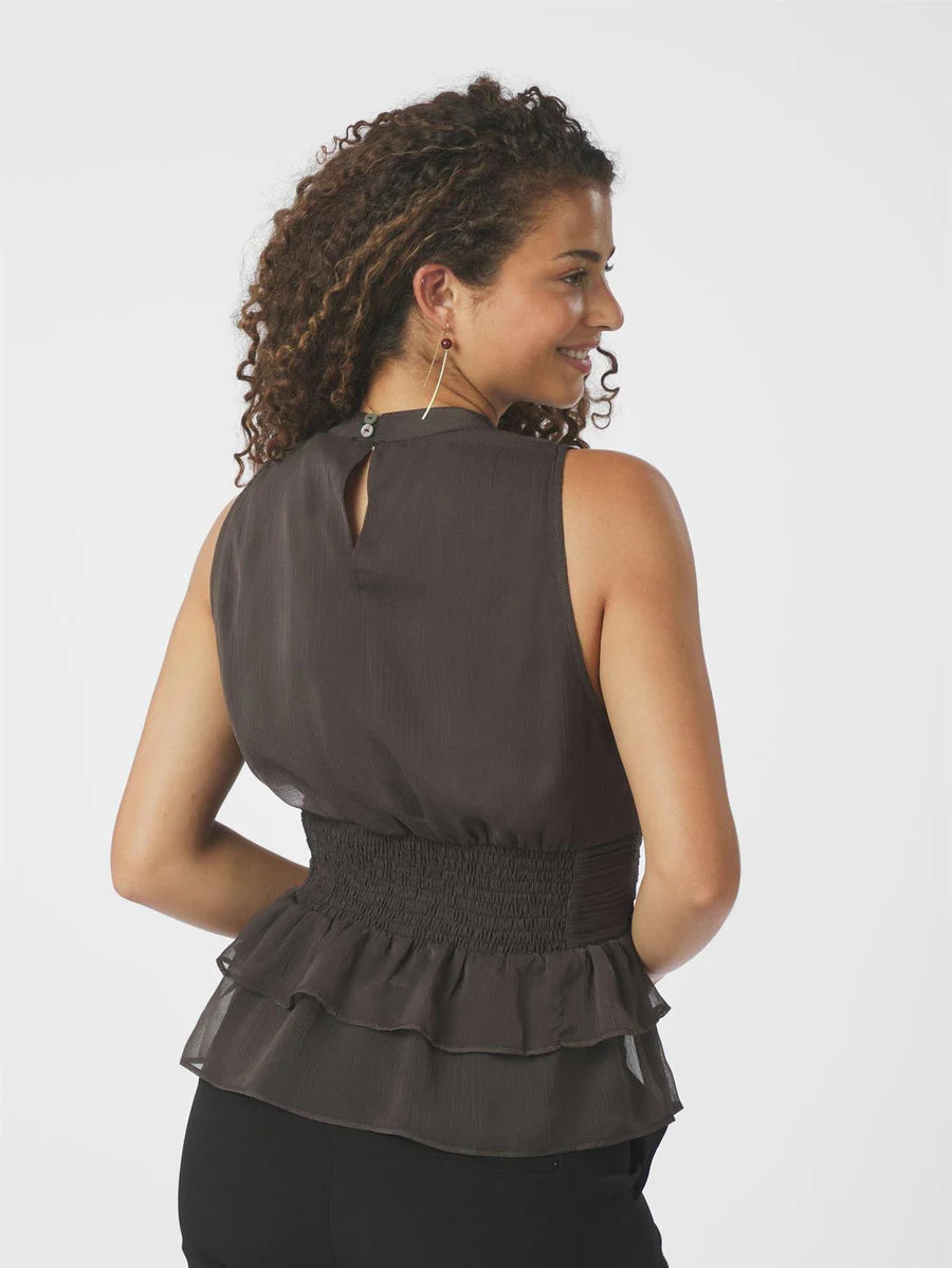 Ansol Solid Chiffon Top