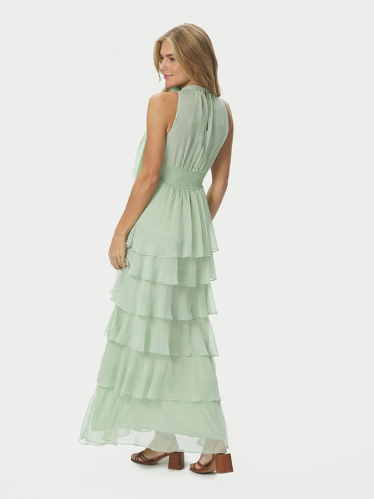 Marli Solid Chiffon dress - Light Green