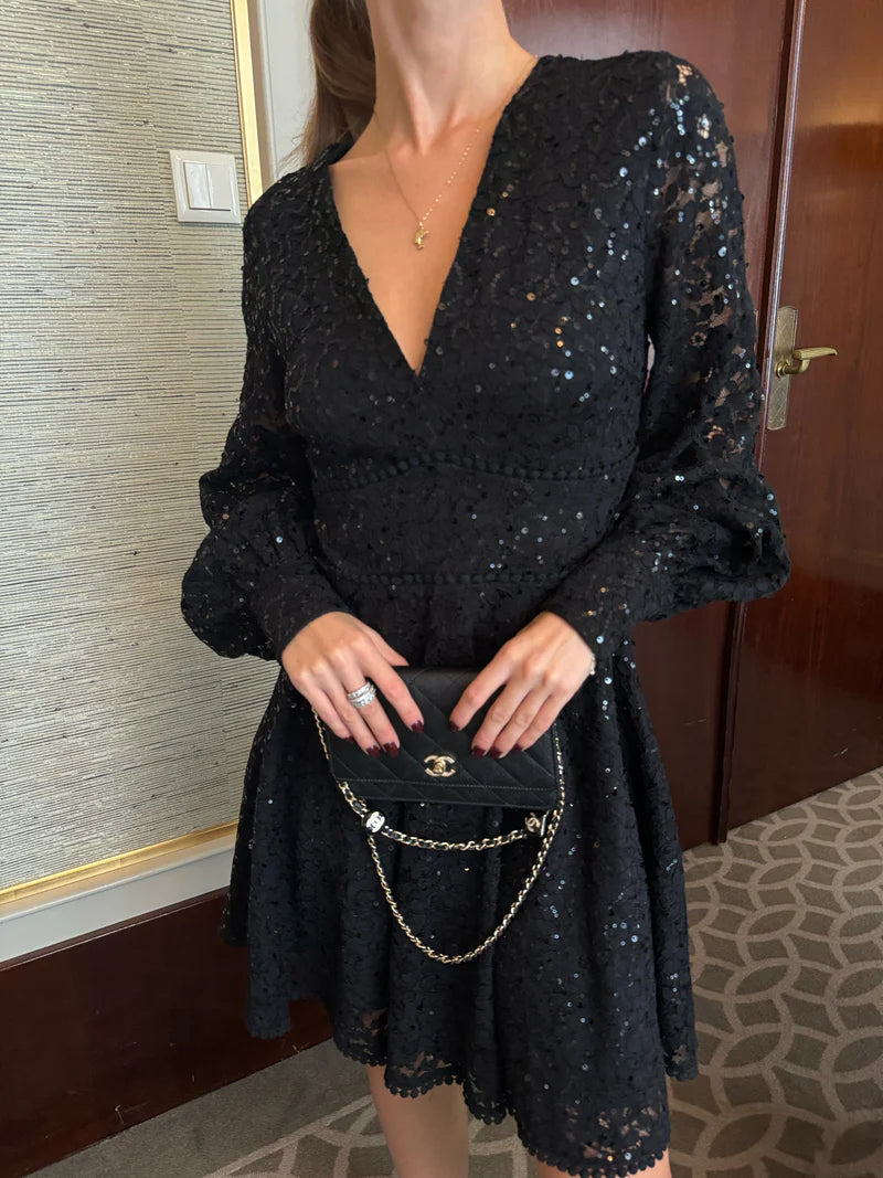 Freya mini dress  - Black lace