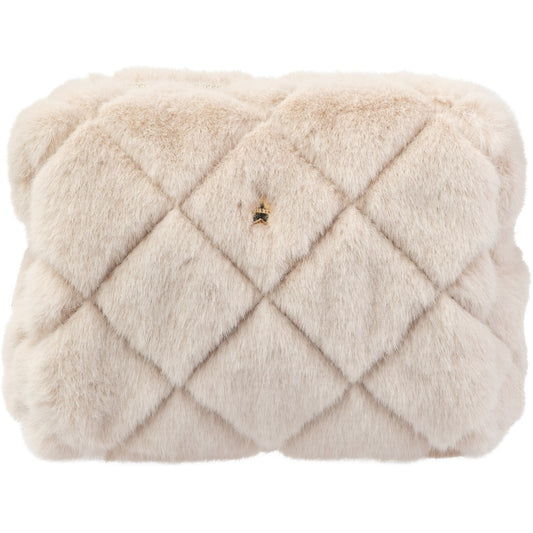 Faux Fur Quilted Make-UP Pouch Small