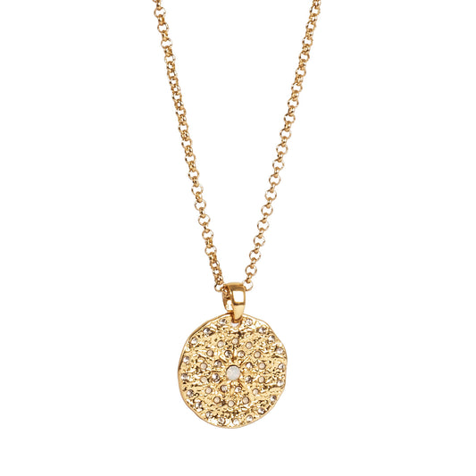 Solstice Gold round necklace