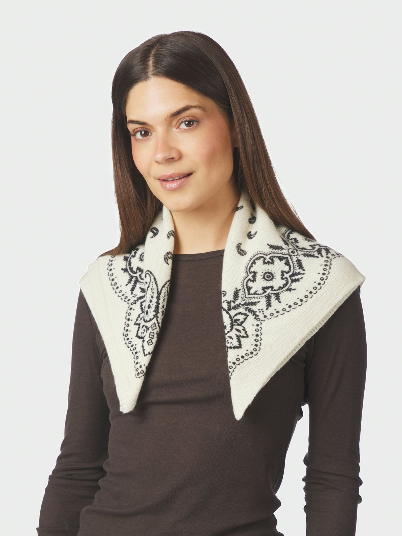 Adelina paisley scarf - Hvit