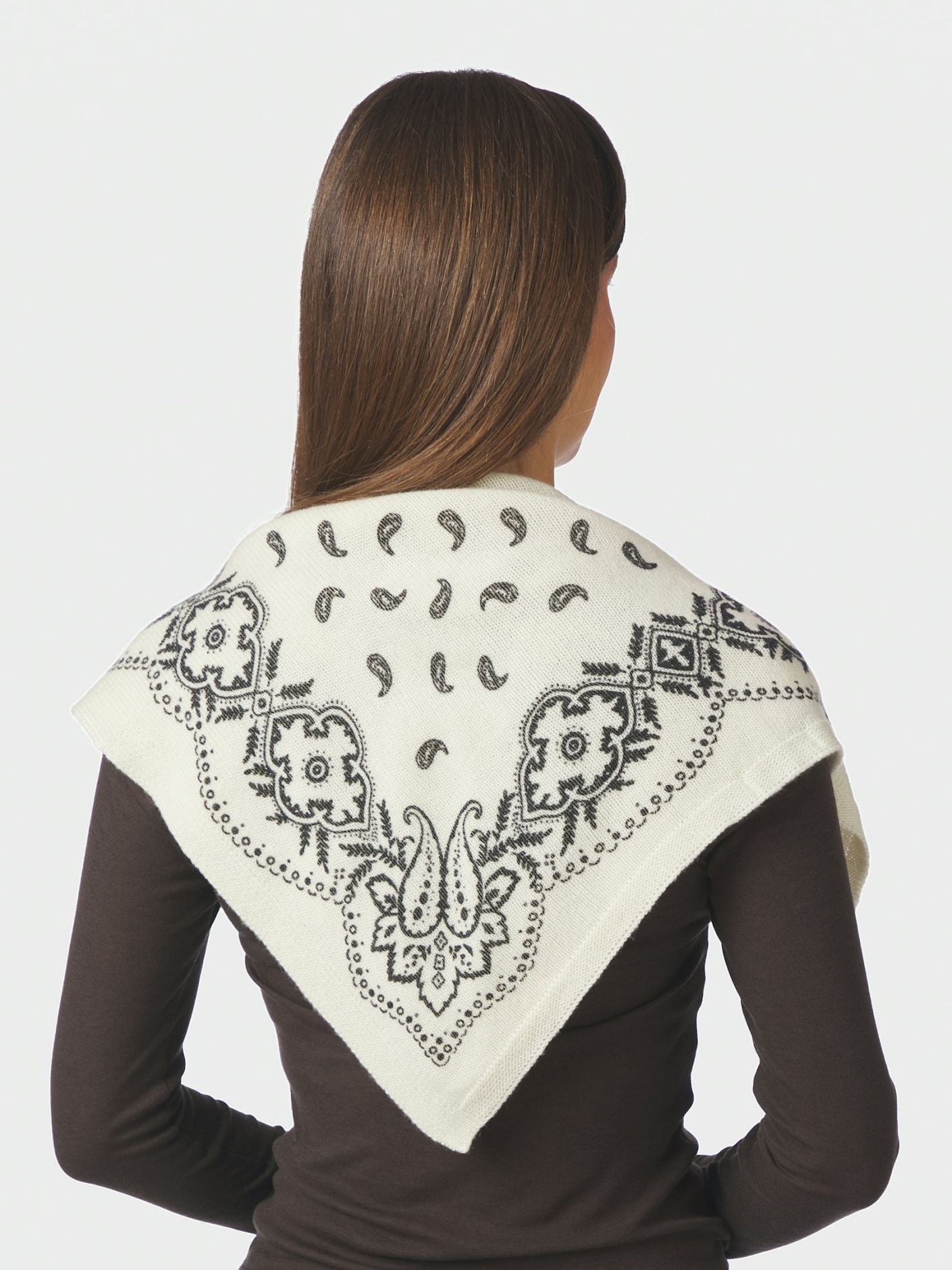 Adelina paisley scarf - Hvit