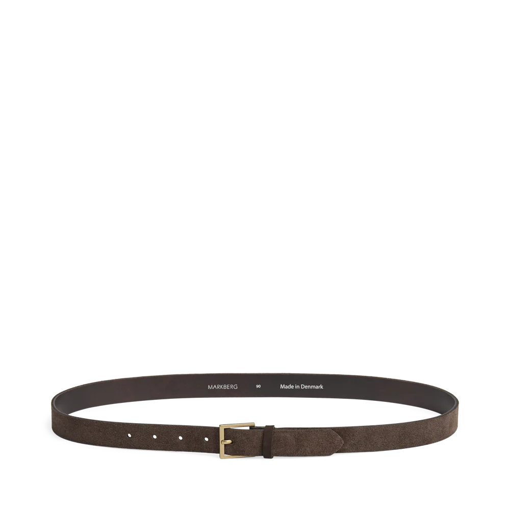 Emira Belt, Suede Dark Brown