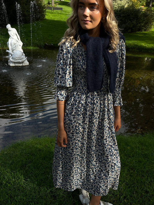 Kjole Print Viskose Marine