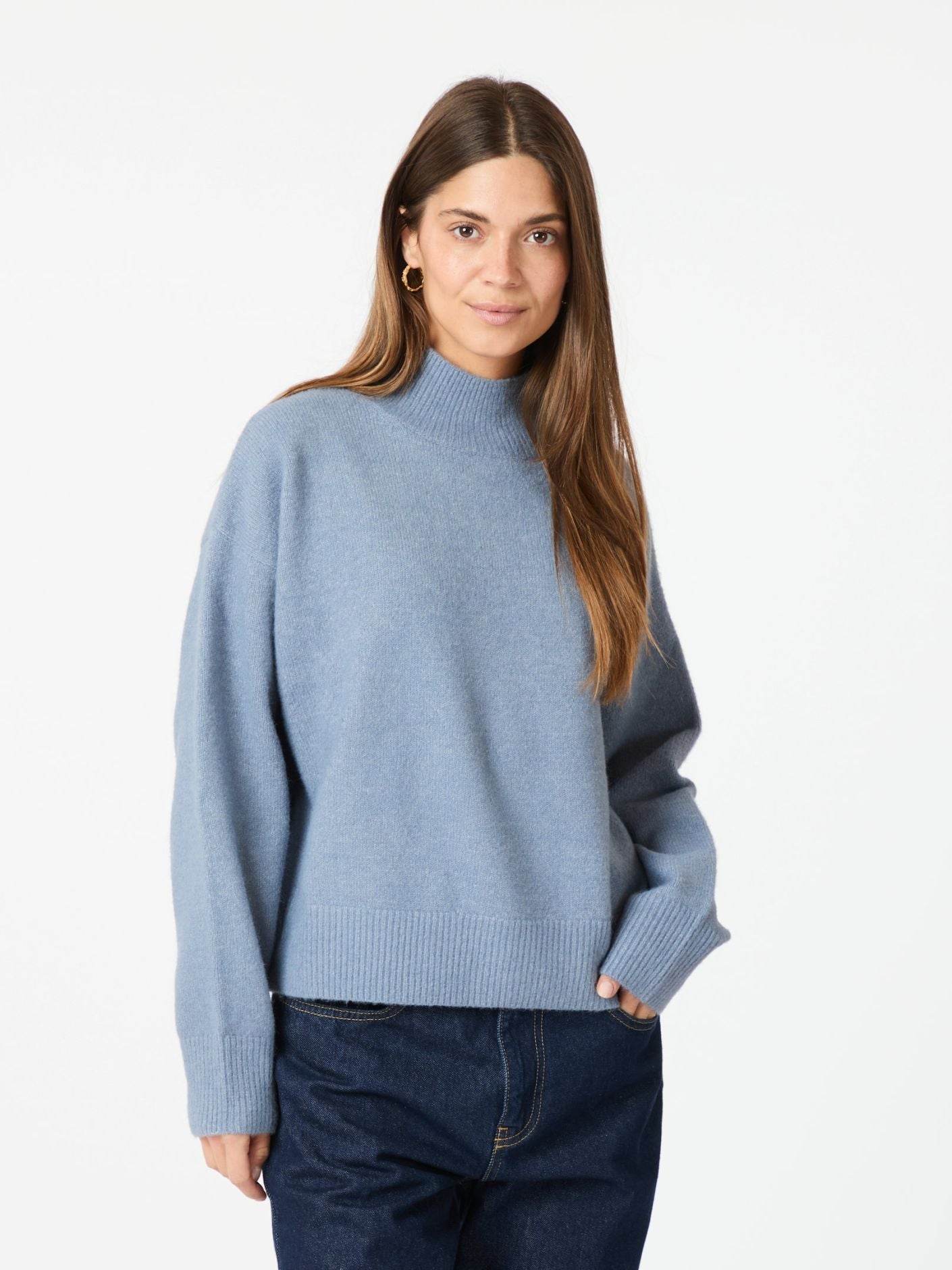 Paulina knit blouse blue