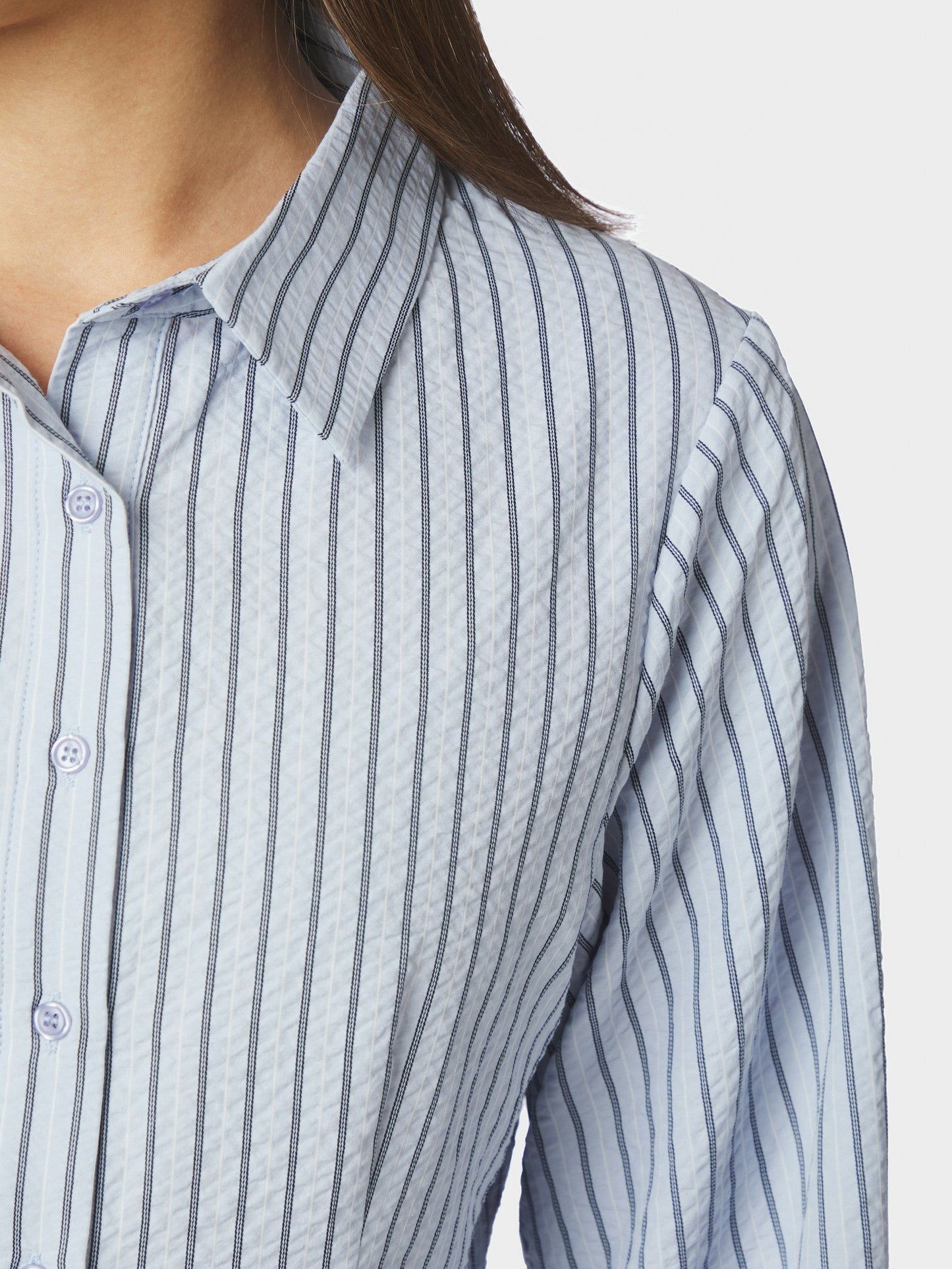 Rosa striped crepe shirt