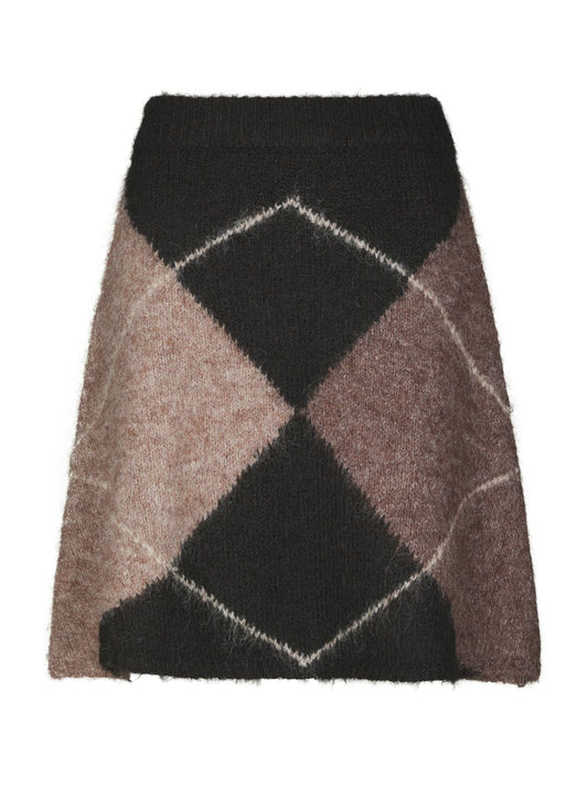 Gisa Check fluff Knit skirt