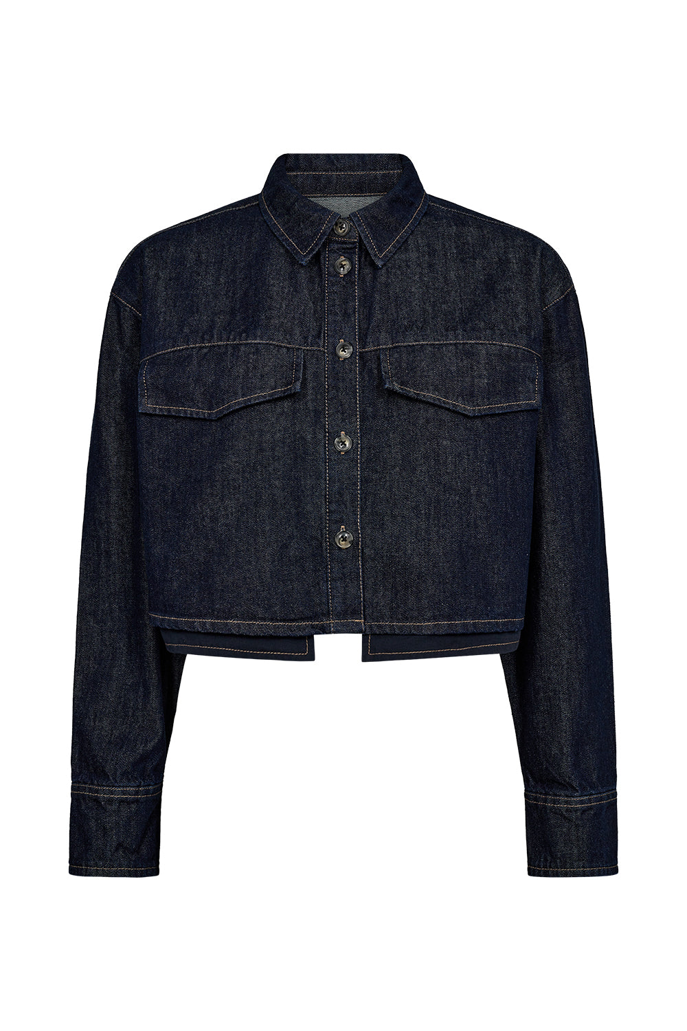Brooke cropped detail denim Shirt