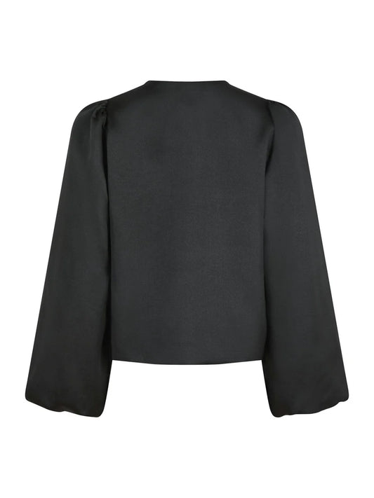 DALISKA DULL SATIN BLOUSE BLACK