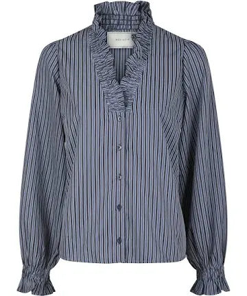 Brielle Twill Stripe Shirt - Dusty Blue