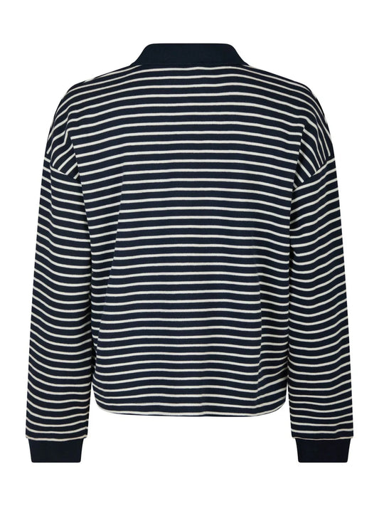 Sara stripe Blouse Navy