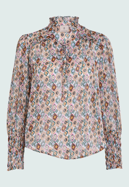 Farah smock cuff blouse