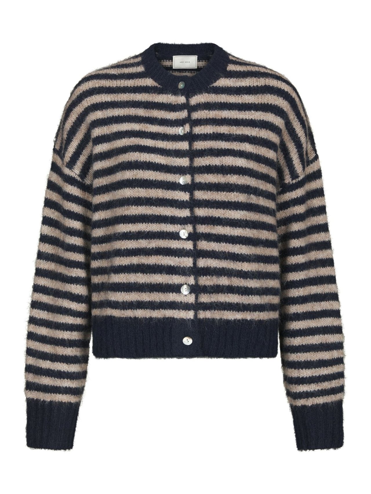 Isana Stripe Fluffy Knit Cardigan