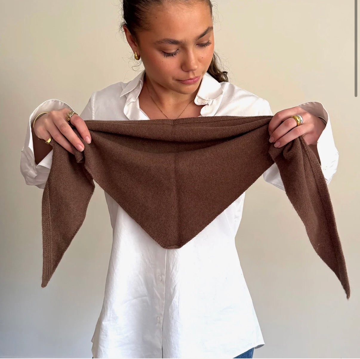 Scarves, triangular 110x37 Wool brown