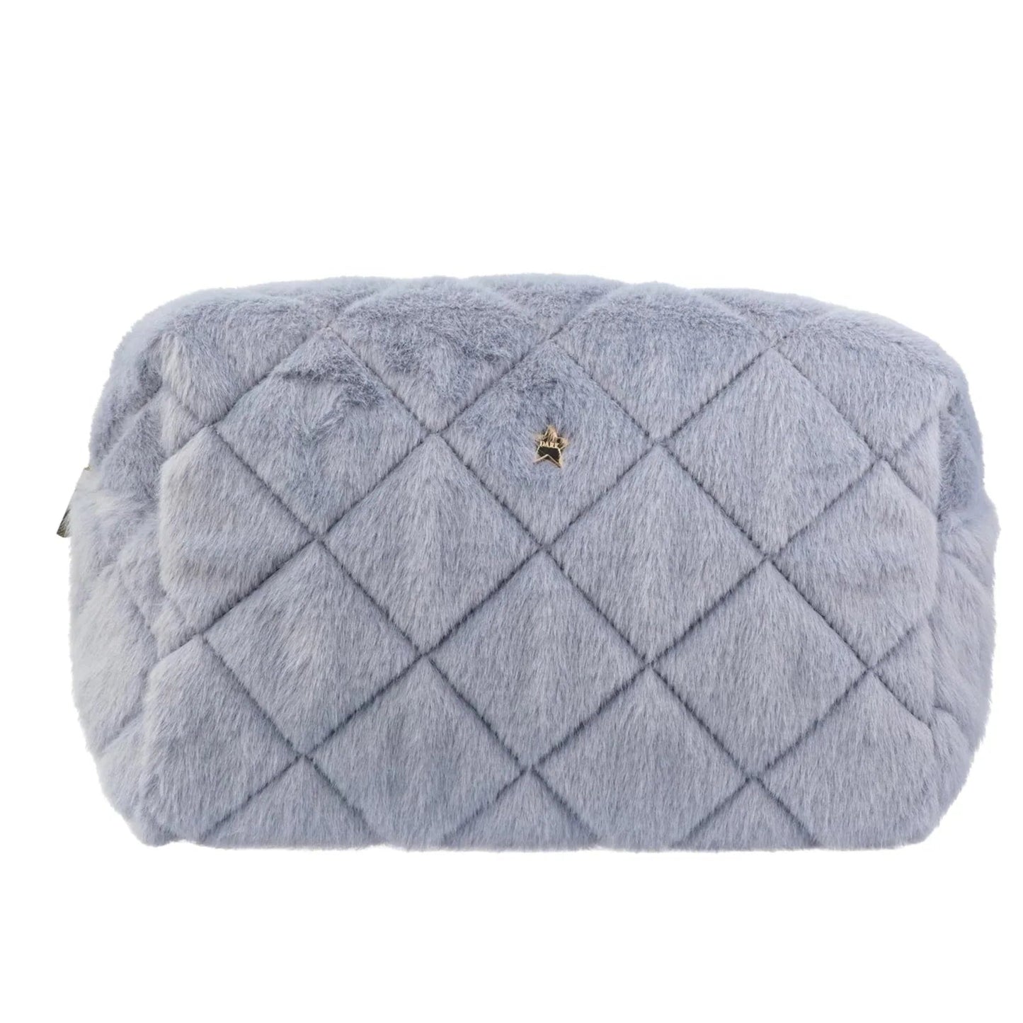 Faux Fur Quilted Make-UP Pouch Small