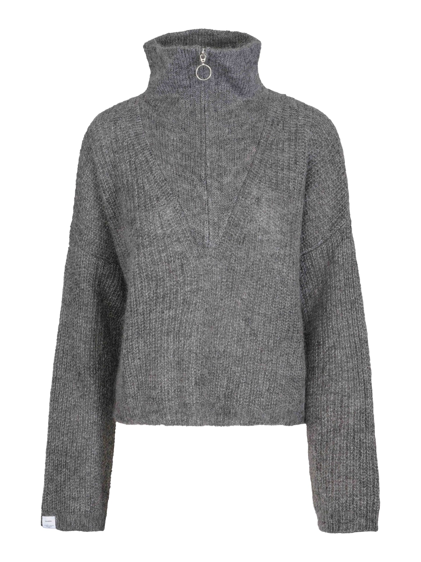 Florie Zip Knit-Winter Grey