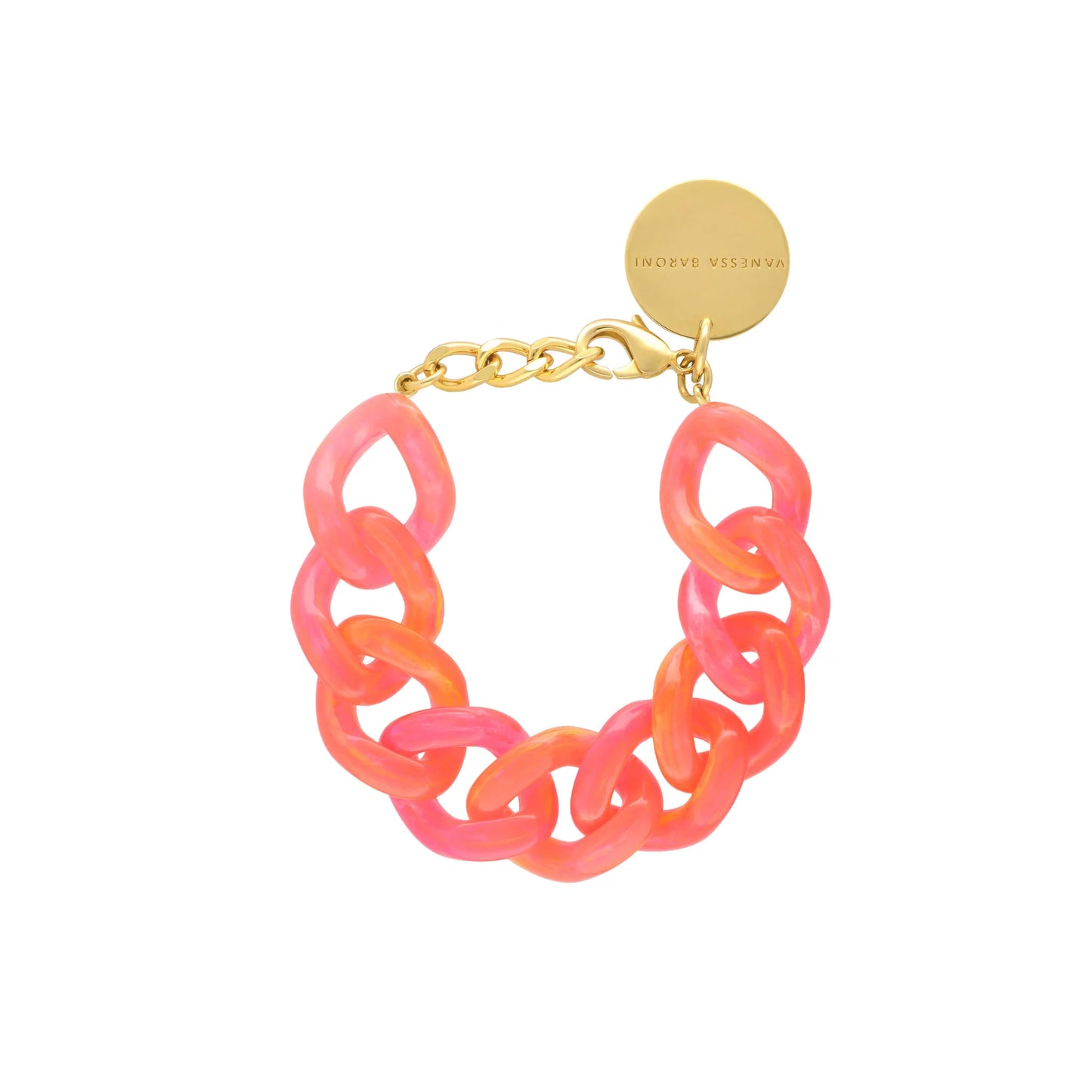 Flat Chain Bracelet-Campari Orange